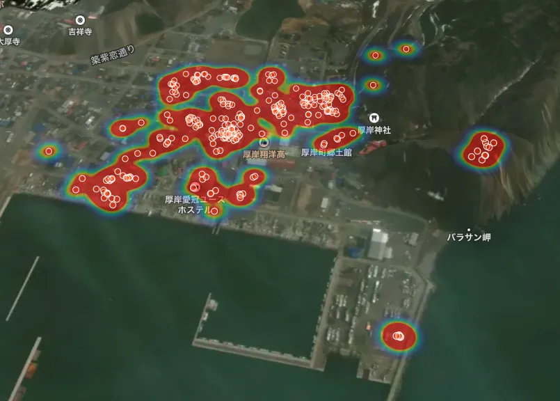 Sika Deer - Stay-density Heat Map